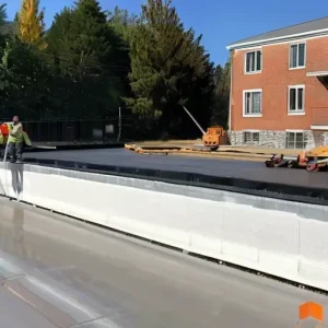 Кладка первого ряда газобетона на фундамент: выравнивание уровня и отсечная гидроизоляция