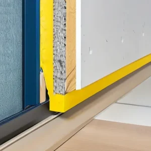 Звукоизоляция каркасных перегородок: укладка акустической минеральной ваты и проклейка профиля лентой Дихтунгсбанд