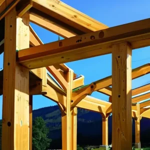 Каркасно-бревенчатая технология (Post & Beam): сочетание массивных бревенчатых стоек и безусадочного каркаса