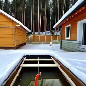 Водоснабжение отдельно стоящей бани от дома в зимний период: прокладка незамерзающей утепленной магистрали под землей