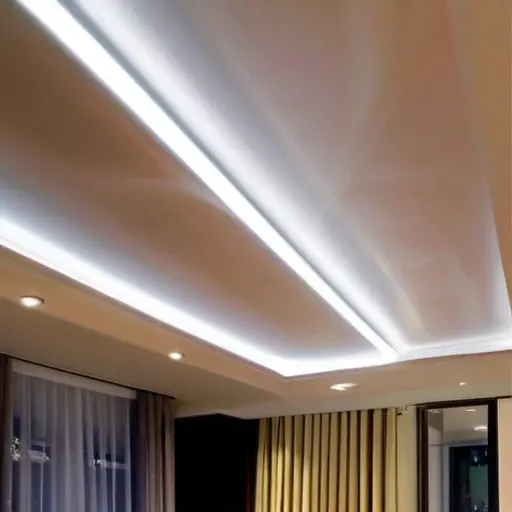 Скрытые карнизы для штор в натяжном потолке: интеграция ниши с перегибом полотна и установкой светодиодной подсветки