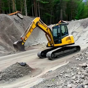 Извлечение валунов (камней) при копке траншеи экскаватором: ручная доработка лопатой и отбойным молотком