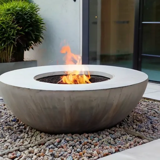 Кострище (Fire pit) из архитектурного бетона своими руками: заливка в опалубку, термостойкие добавки и засыпка галькой