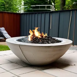 Кострище (Fire pit) из архитектурного бетона своими руками: заливка в опалубку, термостойкие добавки и засыпка галькой