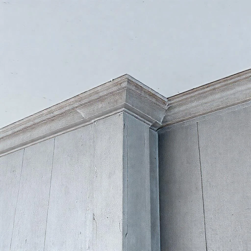 Детальное фото: Как приклеить потолочный плинтус из дюрополимера Orac Decor в углах