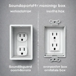 Фото по теме: Шумоизоляционный подрозетник SoundGuard против обычной пластиковой коробки: сквозные розетки
