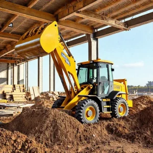 Фото по теме: Стоимость земляных работ экскаватором погрузчиком JCB: смета на копку котлована и вывоз грунта