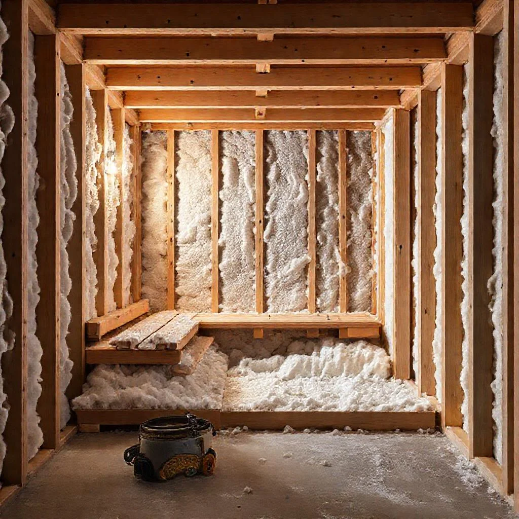Быстрое остывание парной в каркасной бане: просадка утеплителя Rockwool Иллюстрация к статье: Быстрое остывание парной в каркасной бане: просадка утеплителя Rockwool