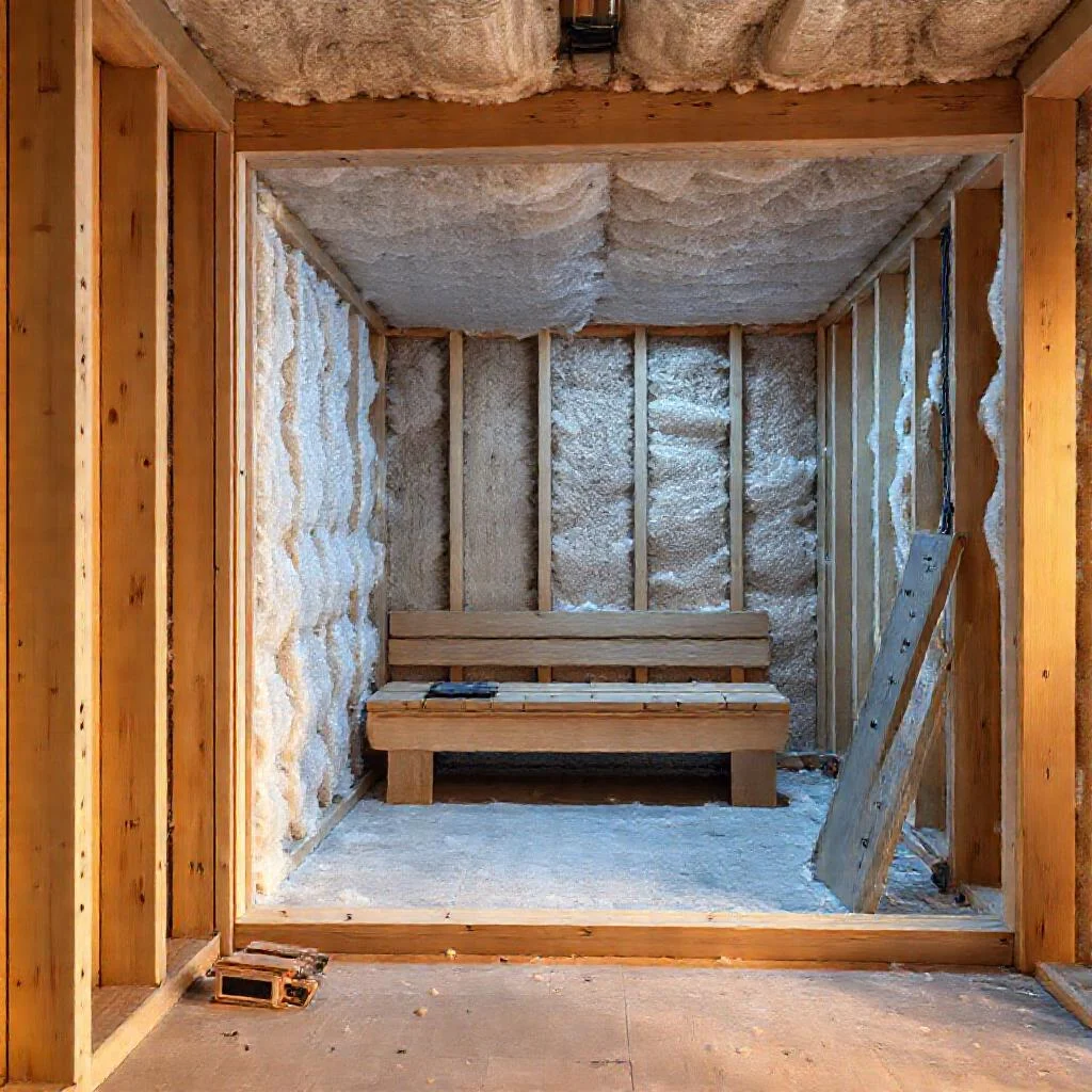 Быстрое остывание парной в каркасной бане: просадка утеплителя Rockwool Детальное фото: Быстрое остывание парной в каркасной бане: просадка утеплителя Rockwool